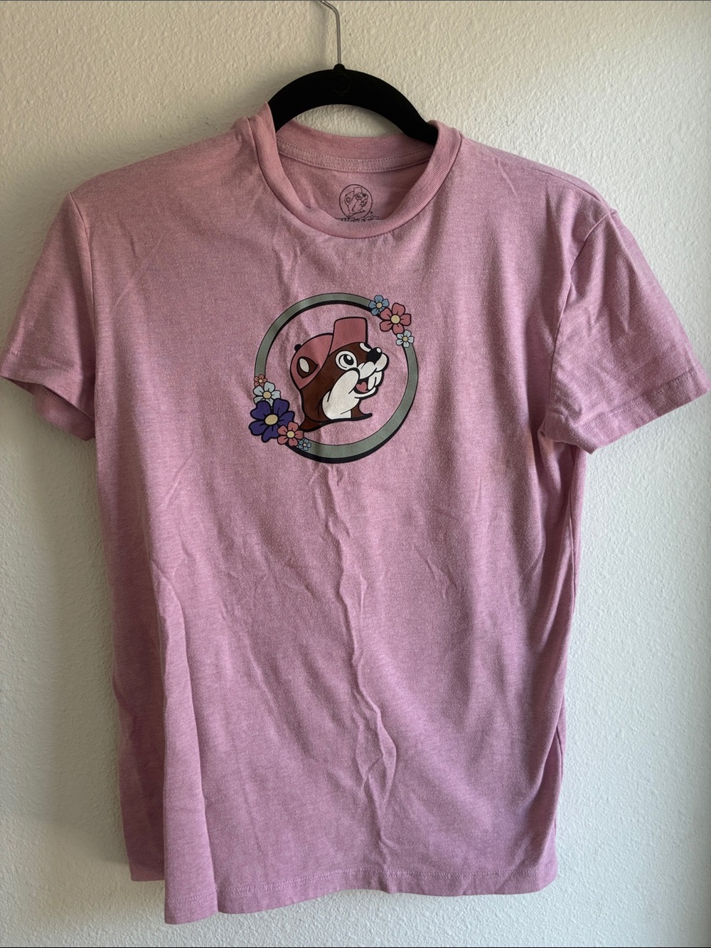 Pink Short Sleeve Kids Graphic Tee with Floral Mascot